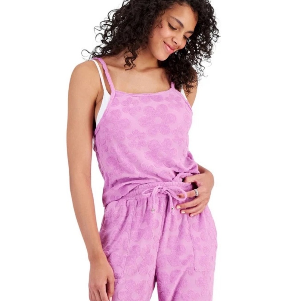 Miken Juniors' Cropped Velour Tank Top Cover-Up (Violet Sunset)
